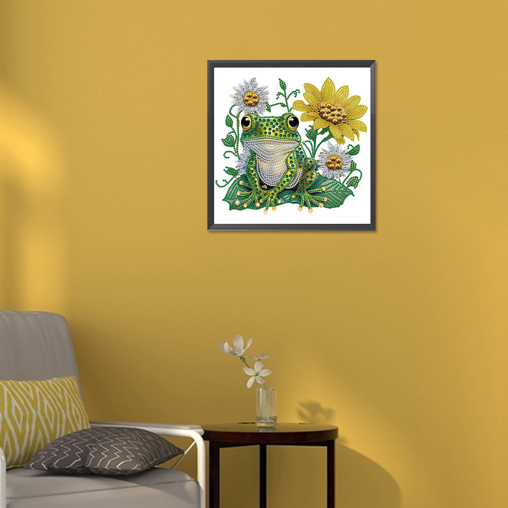 Sunflower Frog - Special Shaped Drill Diamond Painting 30*30CM