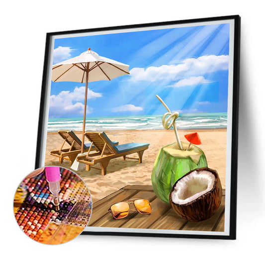 Beach Chair - Full Round Drill Diamond Painting 30*30CM