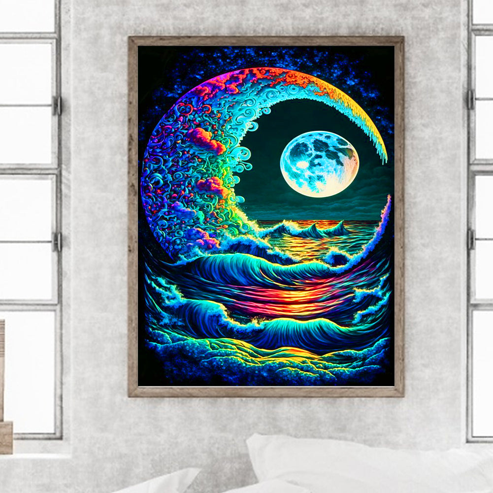 Color Under The Moon - Full Round Drill Diamond Painting 30*40CM