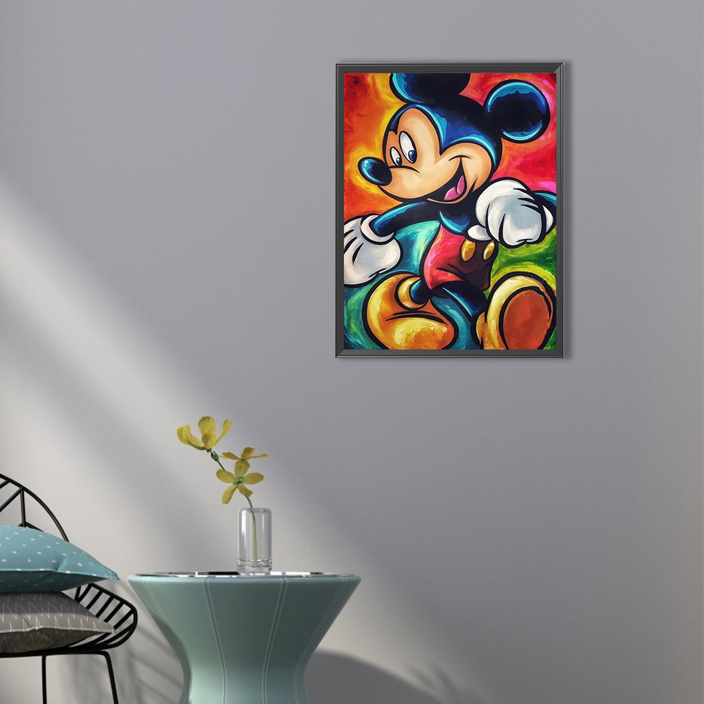 Painted Mickey Mouse - Full Round Drill Diamond Painting 40*50CM