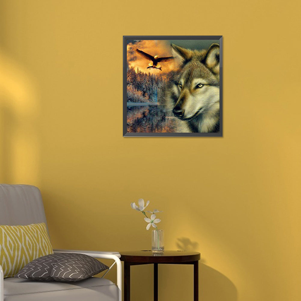 Eagle And Wolf - Full Round Drill Diamond Painting 30*30CM