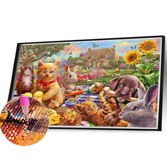 Animal Party - Full Round Drill Diamond Painting 40*30CM