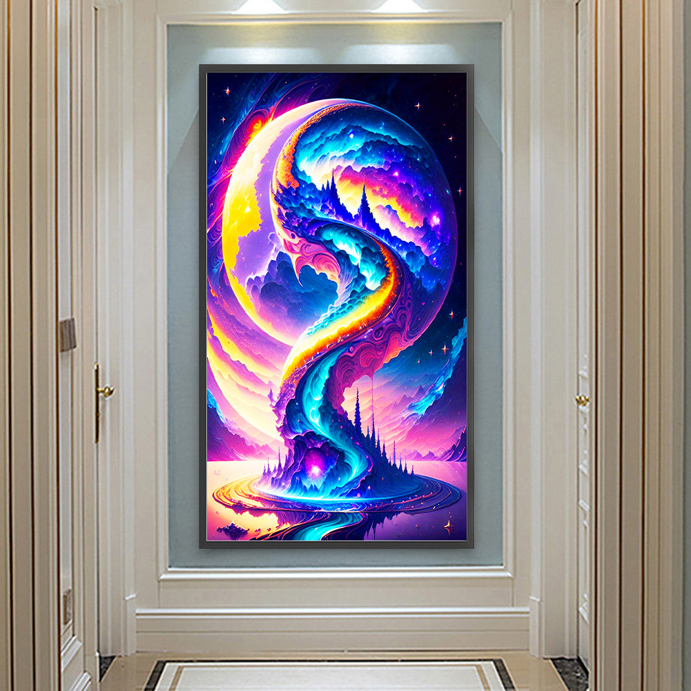 Road To The Moon - Full Round Drill Diamond Painting 40*70CM
