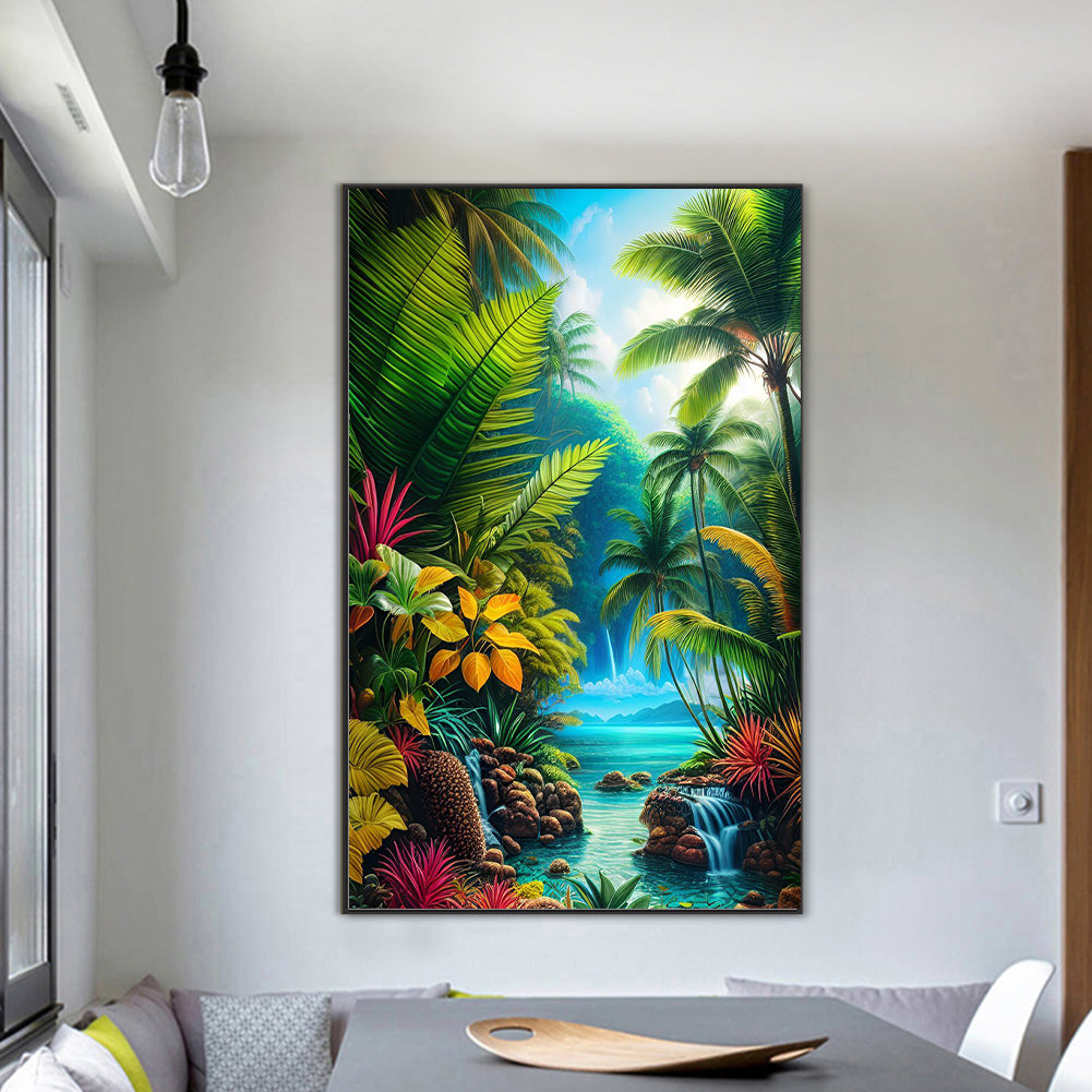Forest Landscape - Full Round Drill Diamond Painting 50*80CM