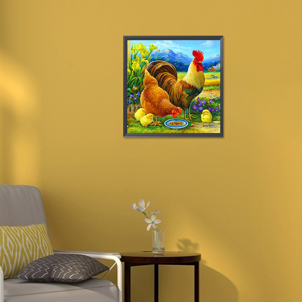 Rooster - Full Round Drill Diamond Painting 30*30CM