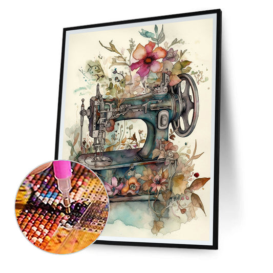 Sewing Machine - Full Round Drill Diamond Painting 30*40CM