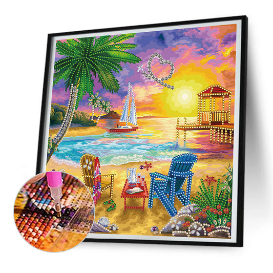 Summer Beach - Special Shaped Drill Diamond Painting 30*30CM