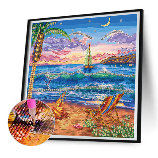 Summer Beach - Special Shaped Drill Diamond Painting 30*30CM