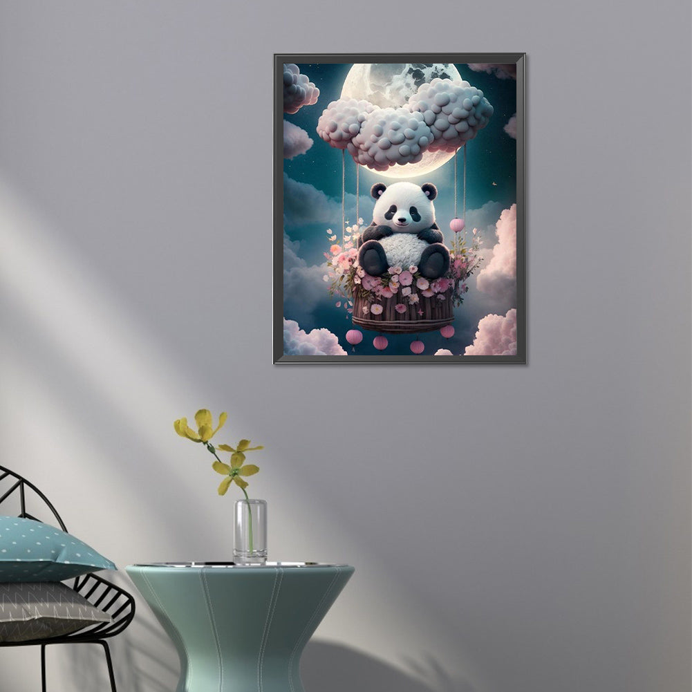 Moon Red Panda - AB Square Drill Diamond Painting 40*50CM