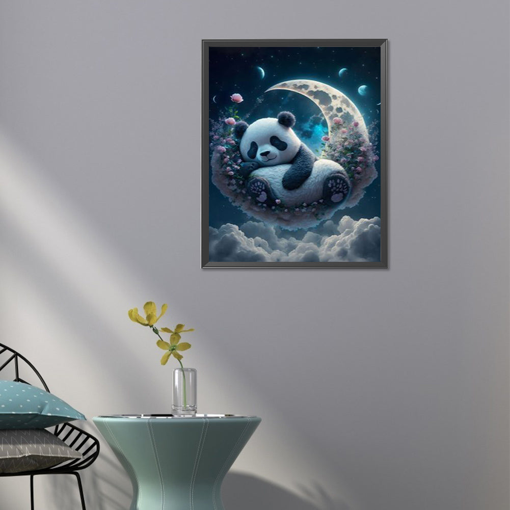 Moon Red Panda - AB Square Drill Diamond Painting 40*50CM