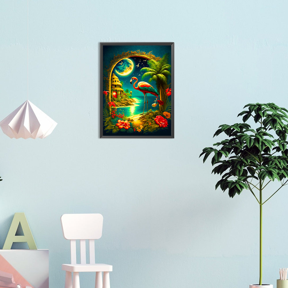 Flamingo Habitat - Full Round Drill Diamond Painting 30*40CM