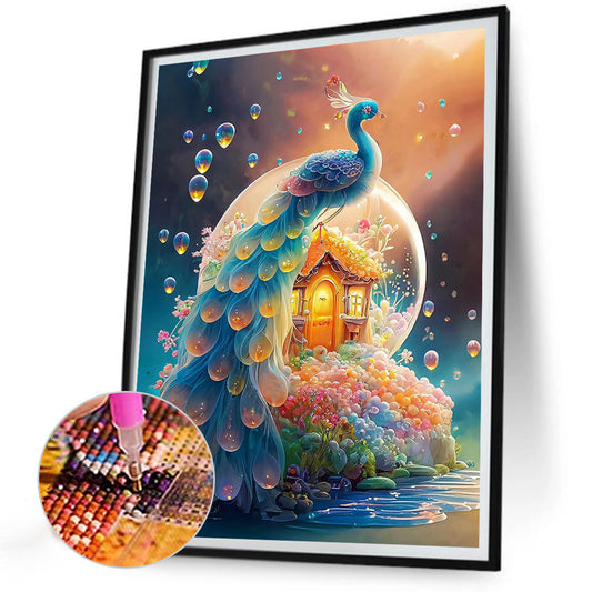 Fantasy Peacock - Full Round Drill Diamond Painting 30*40CM