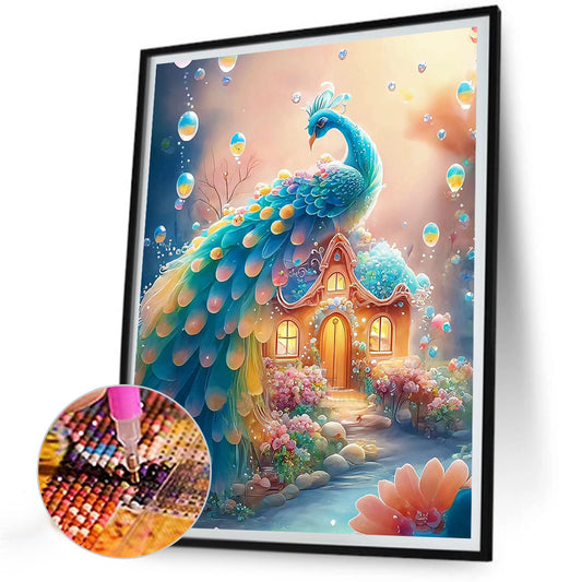 Fantasy Peacock - Full Round Drill Diamond Painting 30*40CM