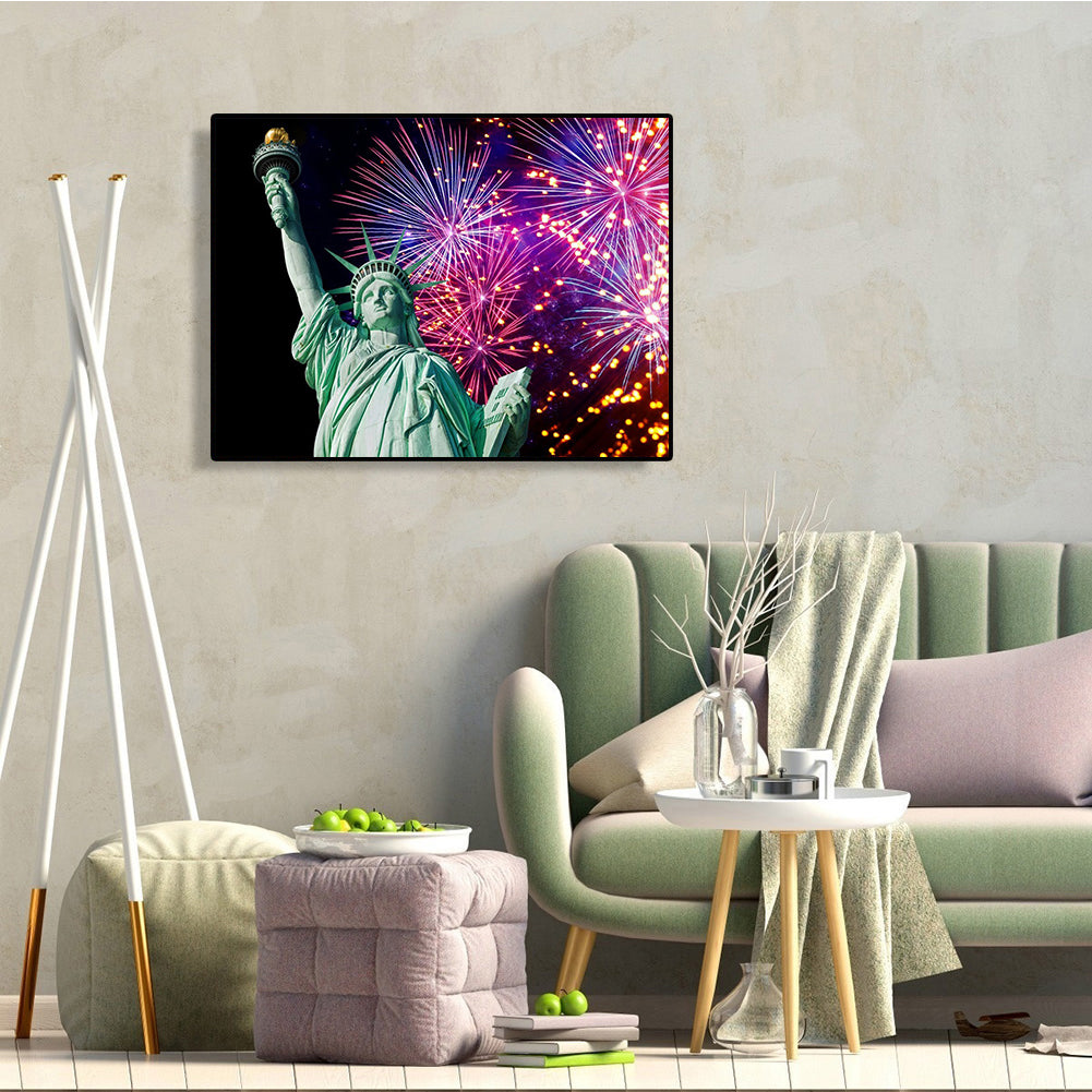 Statue Of Liberty - Full Round Drill Diamond Painting 40*30CM