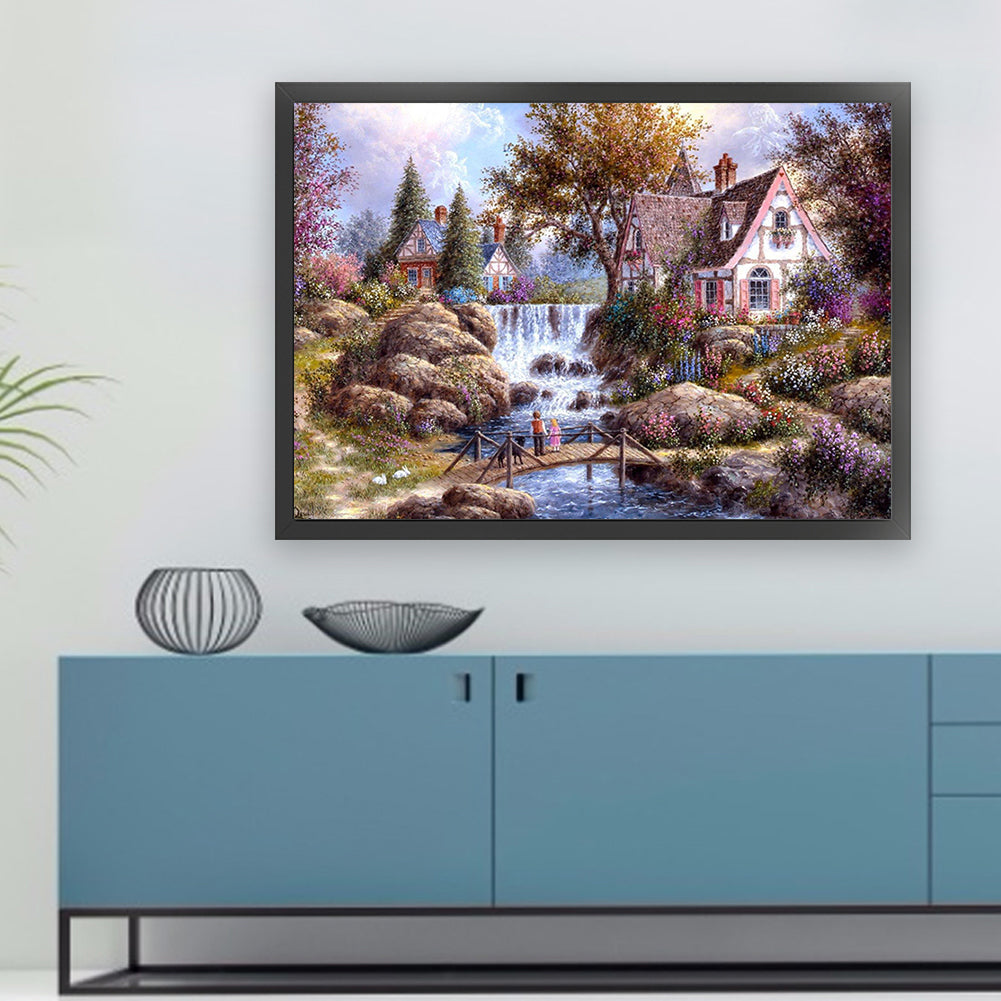 Riverside Cabin - 11CT Stamped Cross Stitch 60*45CM