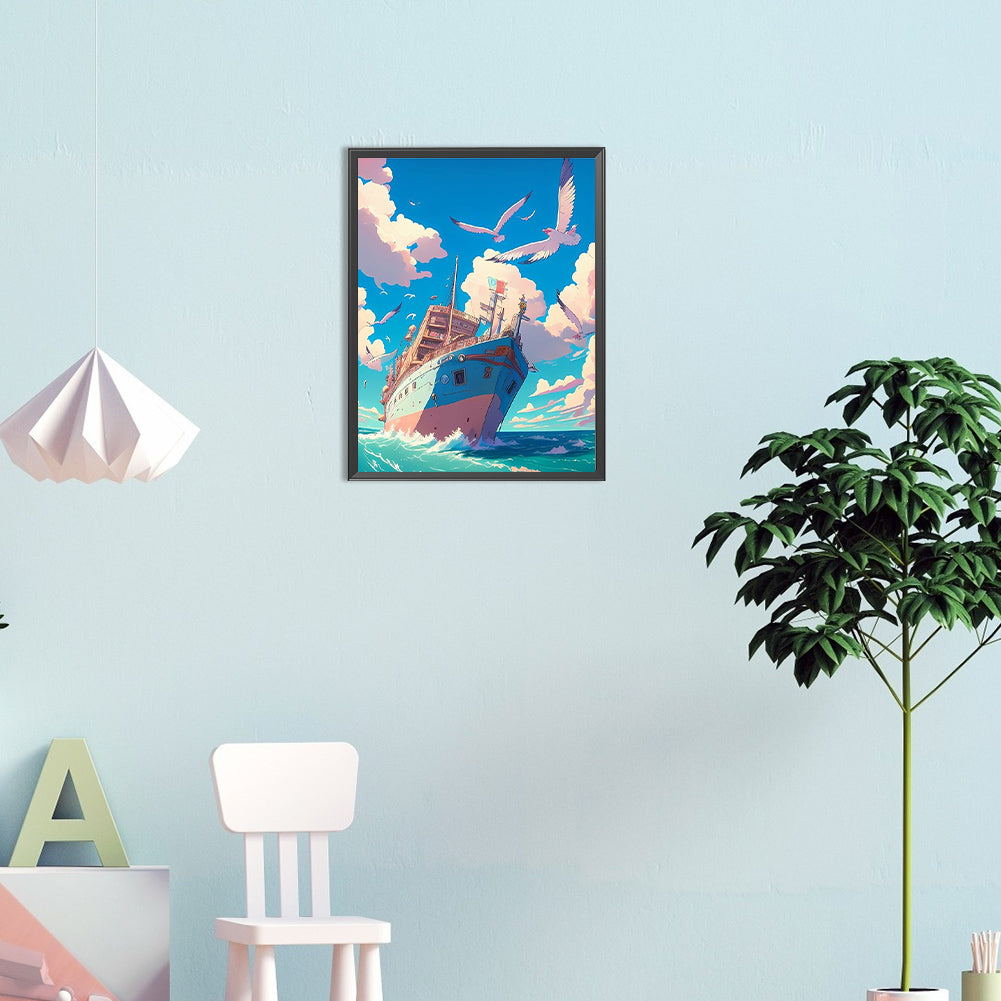 Big Ship - Full Round Drill Diamond Painting 30*40CM