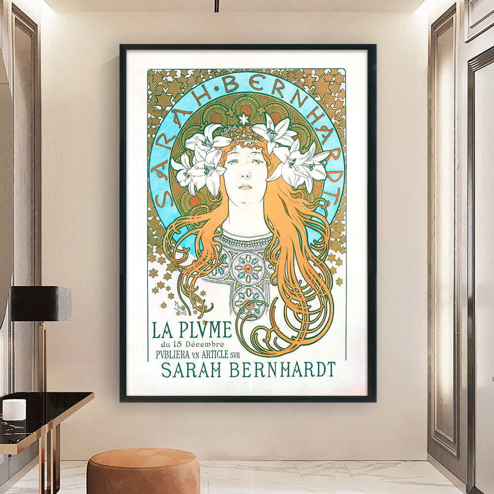 Mucha-Sarah Bernhardt - 11CT Stamped Cross Stitch 50*70CM