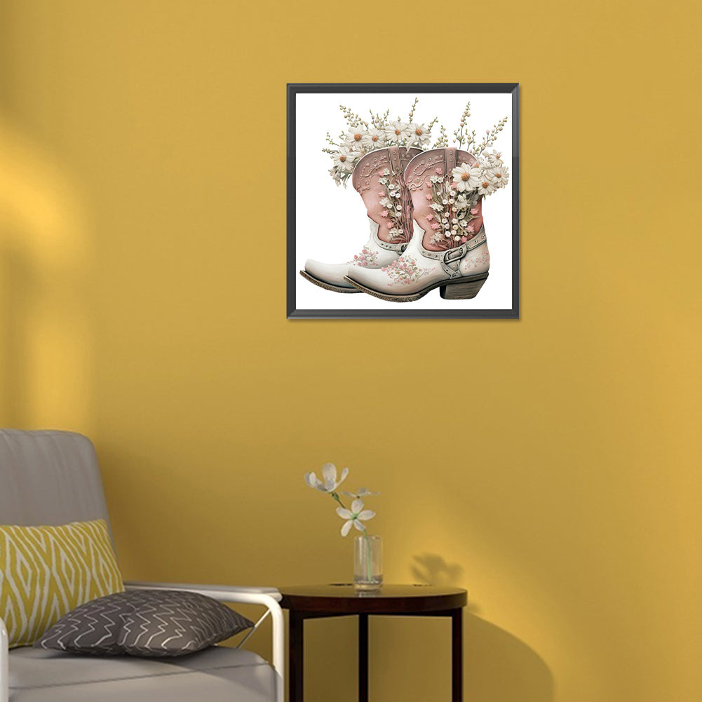 Western Cowboy Boots - Full Round Drill Diamond Painting 30*30CM