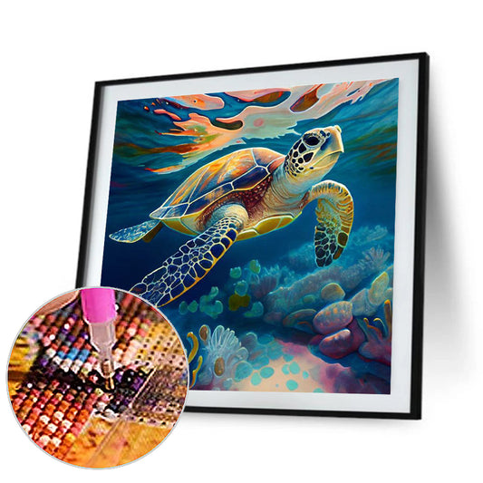 Sea Turtle - Full Round Drill Diamond Painting 30*30CM