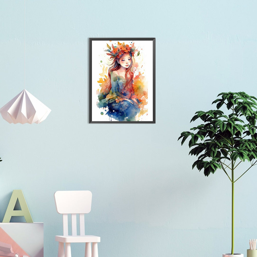Painted Woman - Full Round Drill Diamond Painting 30*40CM