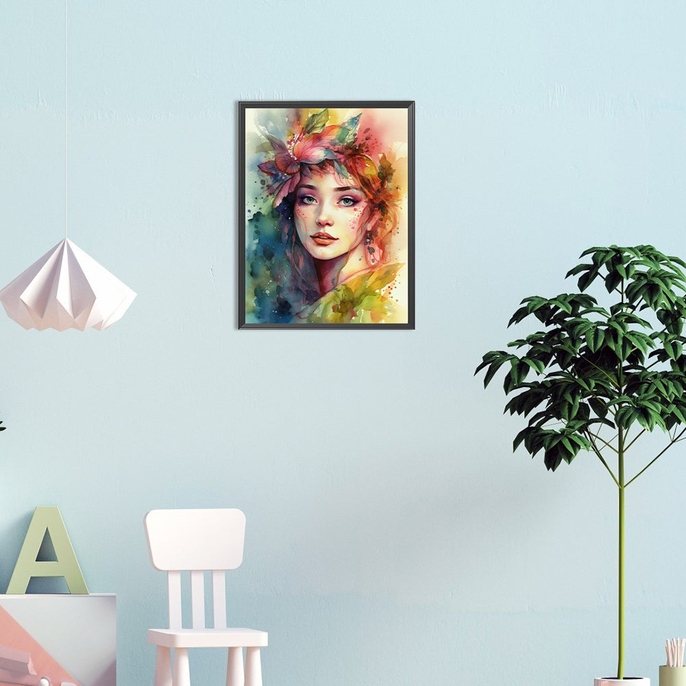 Painted Woman - Full Round Drill Diamond Painting 30*40CM