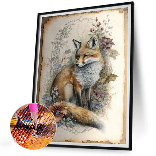 Yellowing Diary Fox - Full Round Drill Diamond Painting 30*40CM