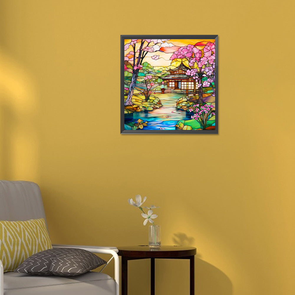 Glass Courtyard - Full Round Drill Diamond Painting 30*30CM