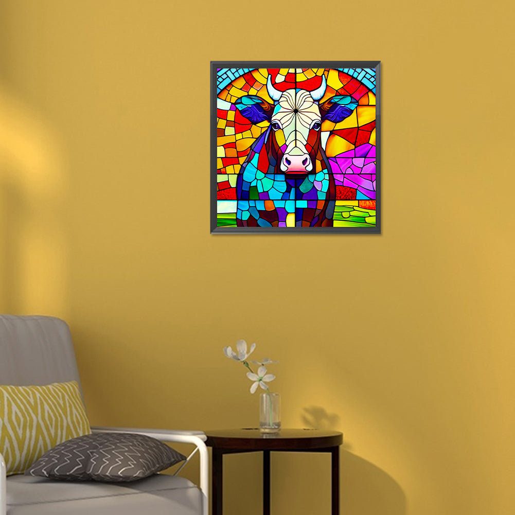Glass Cow - Full Round Drill Diamond Painting 30*30CM