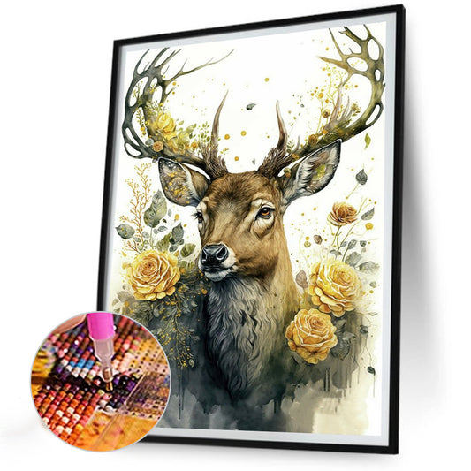 Elk - Full Round Drill Diamond Painting 30*40CM