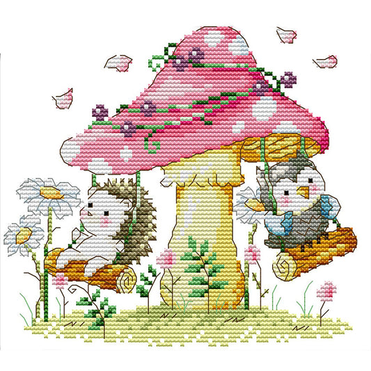 Forest Paradise - 16CT Stamped Cross Stitch 19*17CM(Joy Sunday)