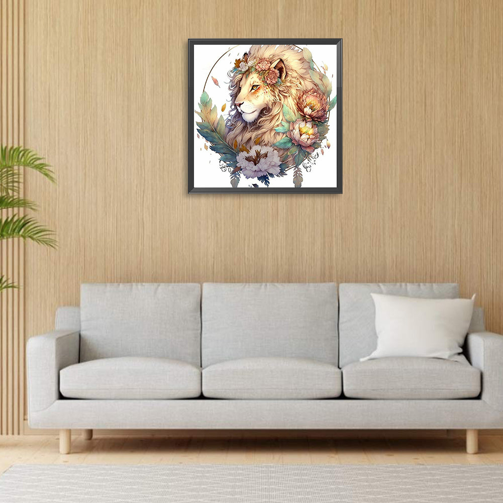 Lion Head - Full Round Drill Diamond Painting 30*30CM