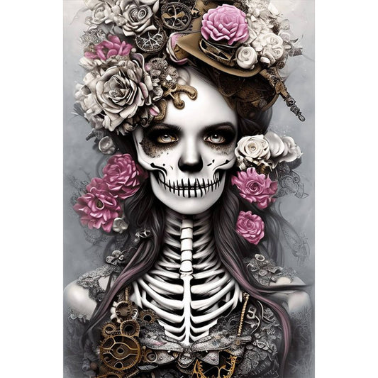 Skeleton Girl - AB Round Drill Diamond Painting 40*60CM