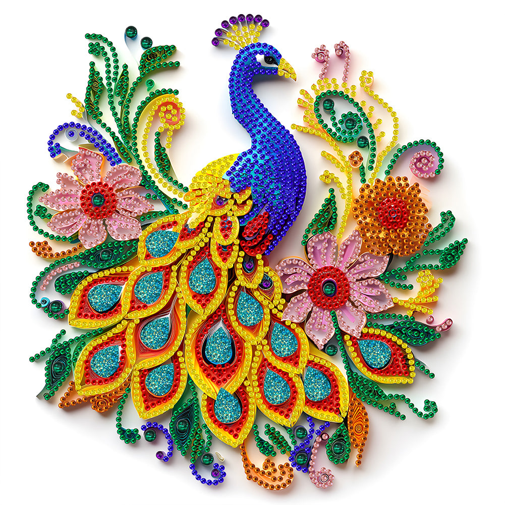 Aniaml Hummingbird Owl Peacock 30*30CM(Canvas) Special Shaped Drill Diamond Painting