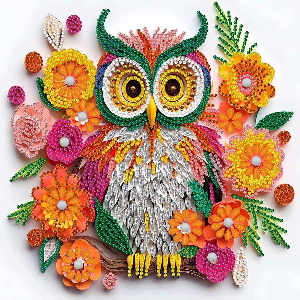 Aniaml Hummingbird Owl Peacock 30*30CM(Canvas) Special Shaped Drill Diamond Painting