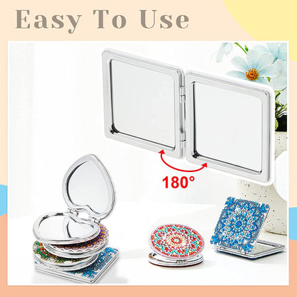 DIY Diamond Art Mosaic Makeup Mirror Art Craft Set Mandala Pattern Pocket Mirror