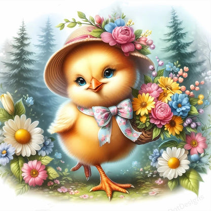 Easter Chick - Full Round Drill Diamond Painting 30*30CM