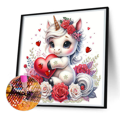 Love Unicorn - Special Shaped Drill Diamond Painting 30*30CM