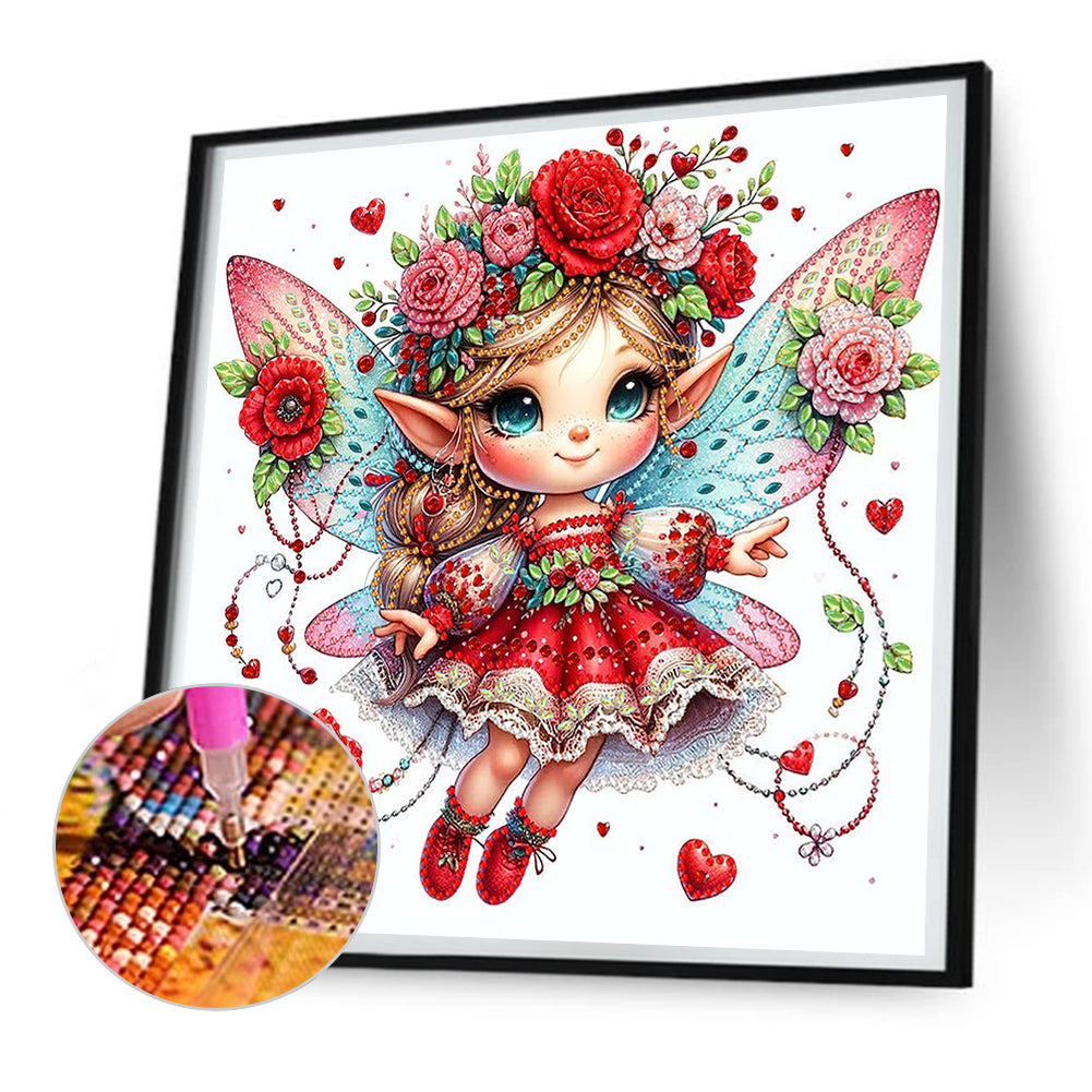 Rose Elf - Special Shaped Drill Diamond Painting 30*30CM