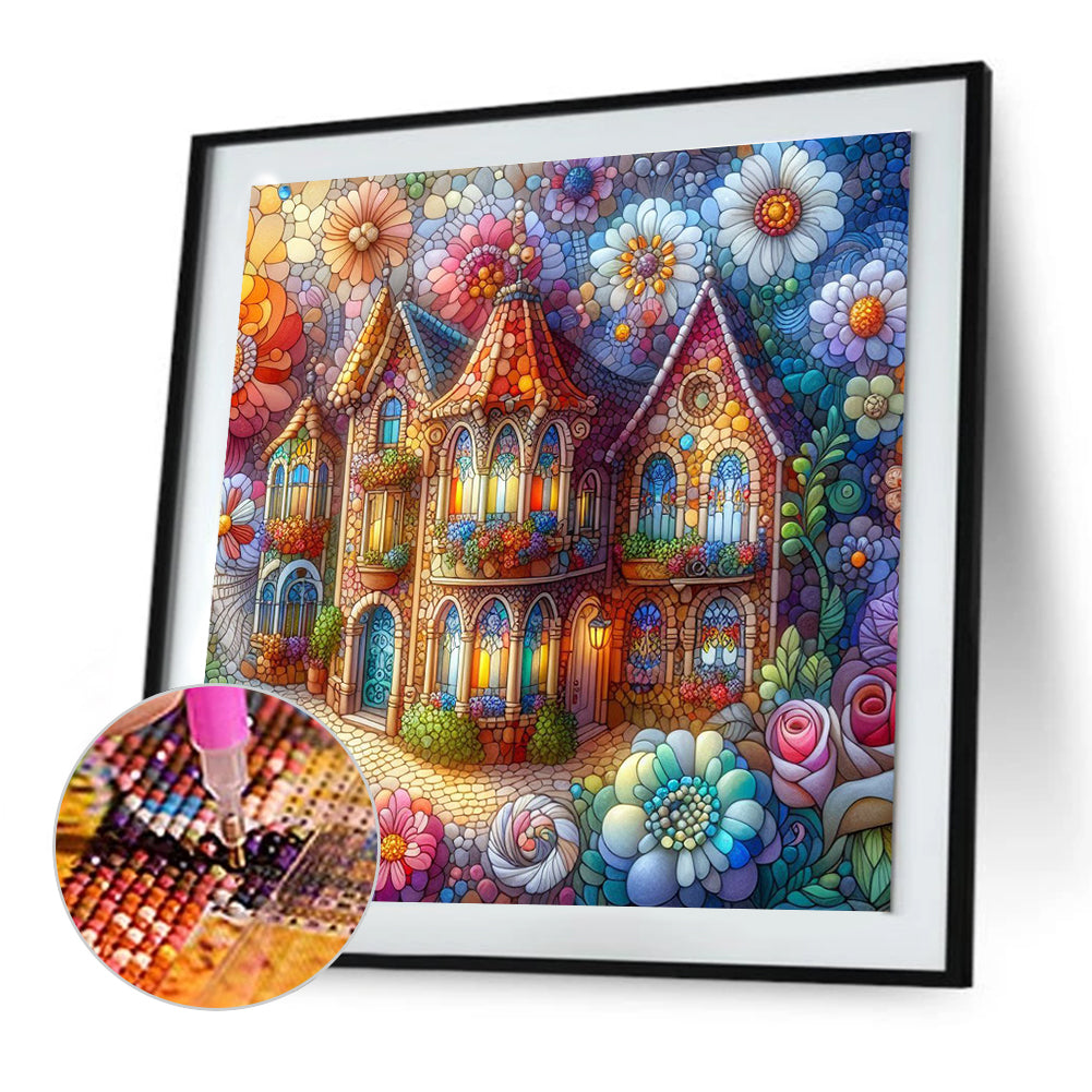 Stone House - Full Round Drill Diamond Painting 30*30CM