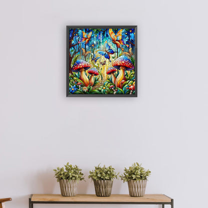 Glass Wind Mushroom - Full Round Drill Diamond Painting 30*30CM