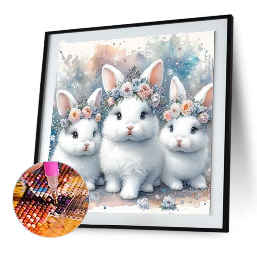 Three Rabbits - Full Round Drill Diamond Painting 30*30CM