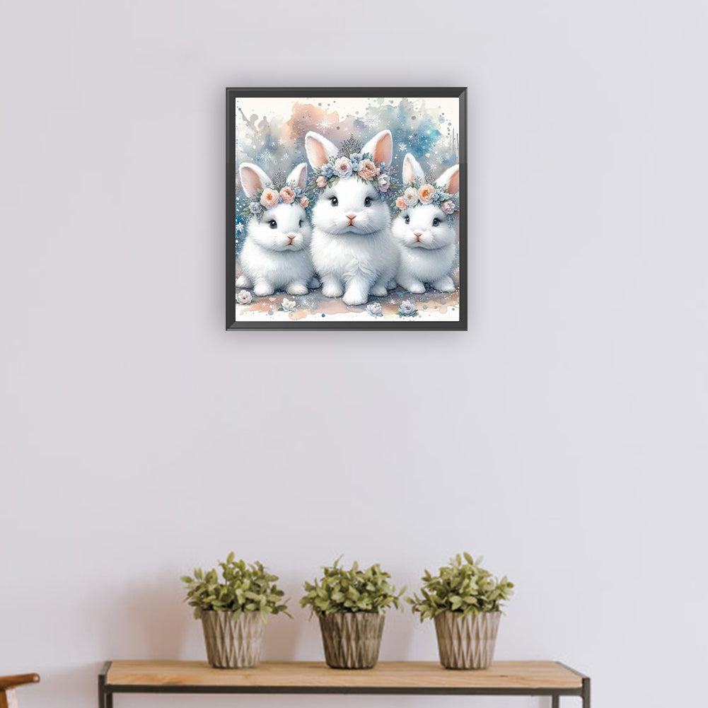 Three Rabbits - Full Round Drill Diamond Painting 30*30CM