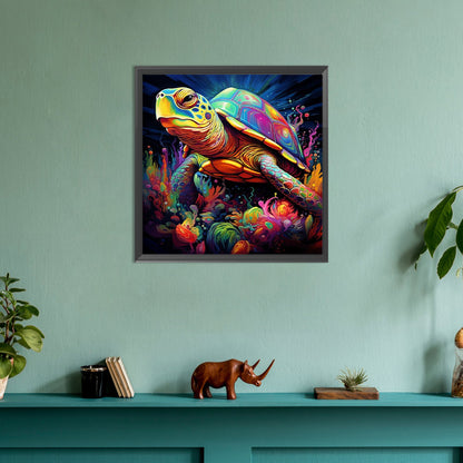 Glowing Turtle - Full Round Drill Diamond Painting 30*30CM