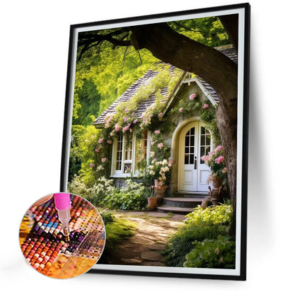 Woods House - Full Round Drill Diamond Painting 30*40CM