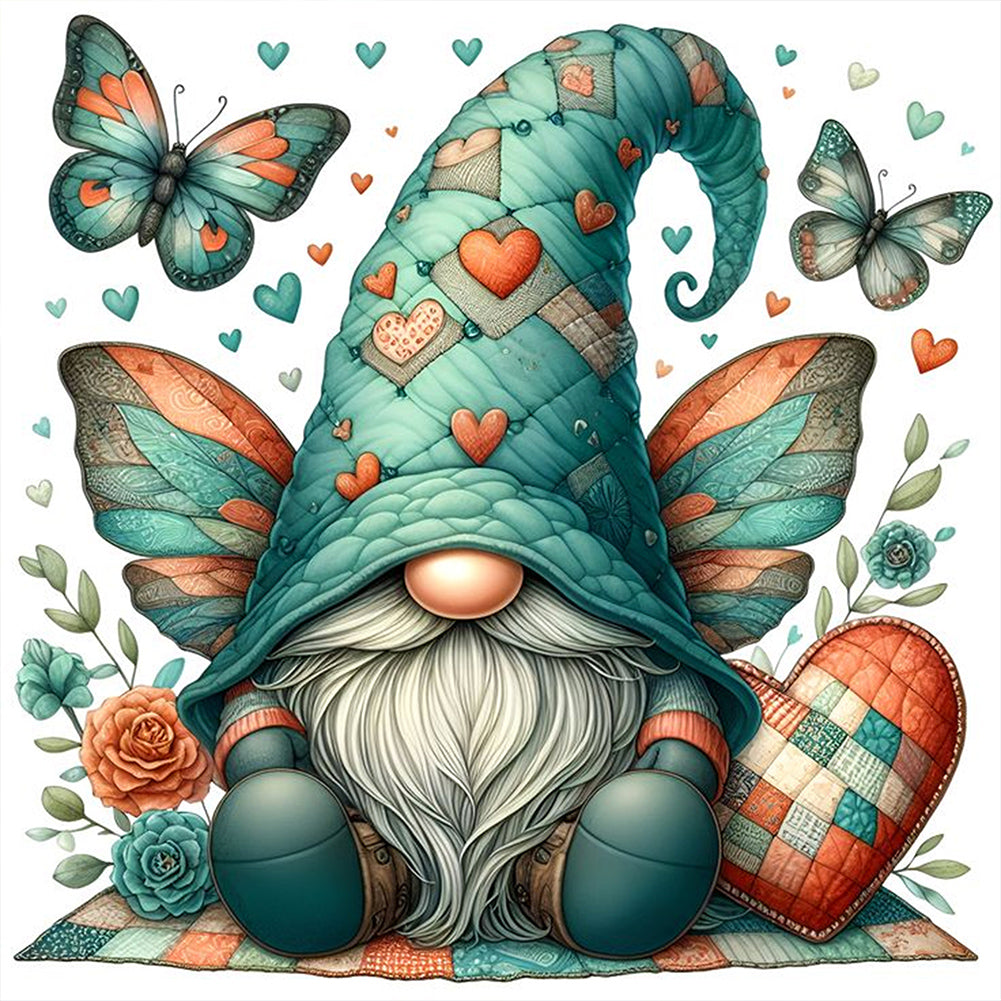 Butterfly Gnome - Full Round Drill Diamond Painting 30*30CM