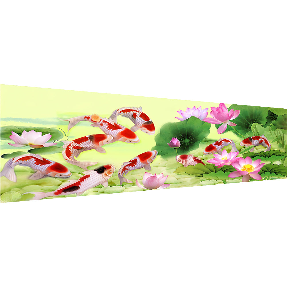 Lotus Koi - Full Round Drill Diamond Painting 105*45CM