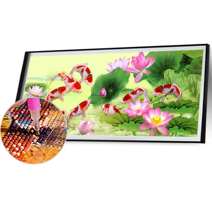 Lotus Koi - Full Round Drill Diamond Painting 105*45CM