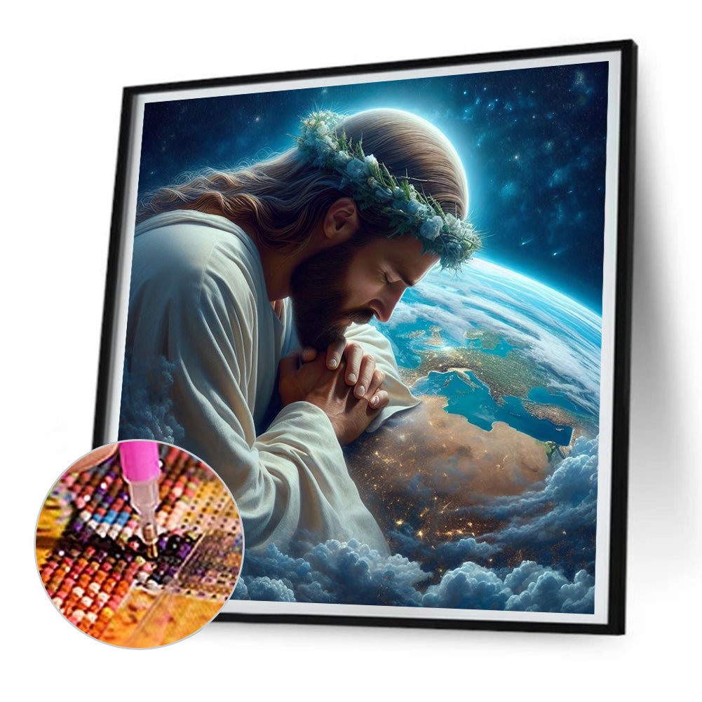 Earth And Jesus - Full Round Drill Diamond Painting 30*30CM