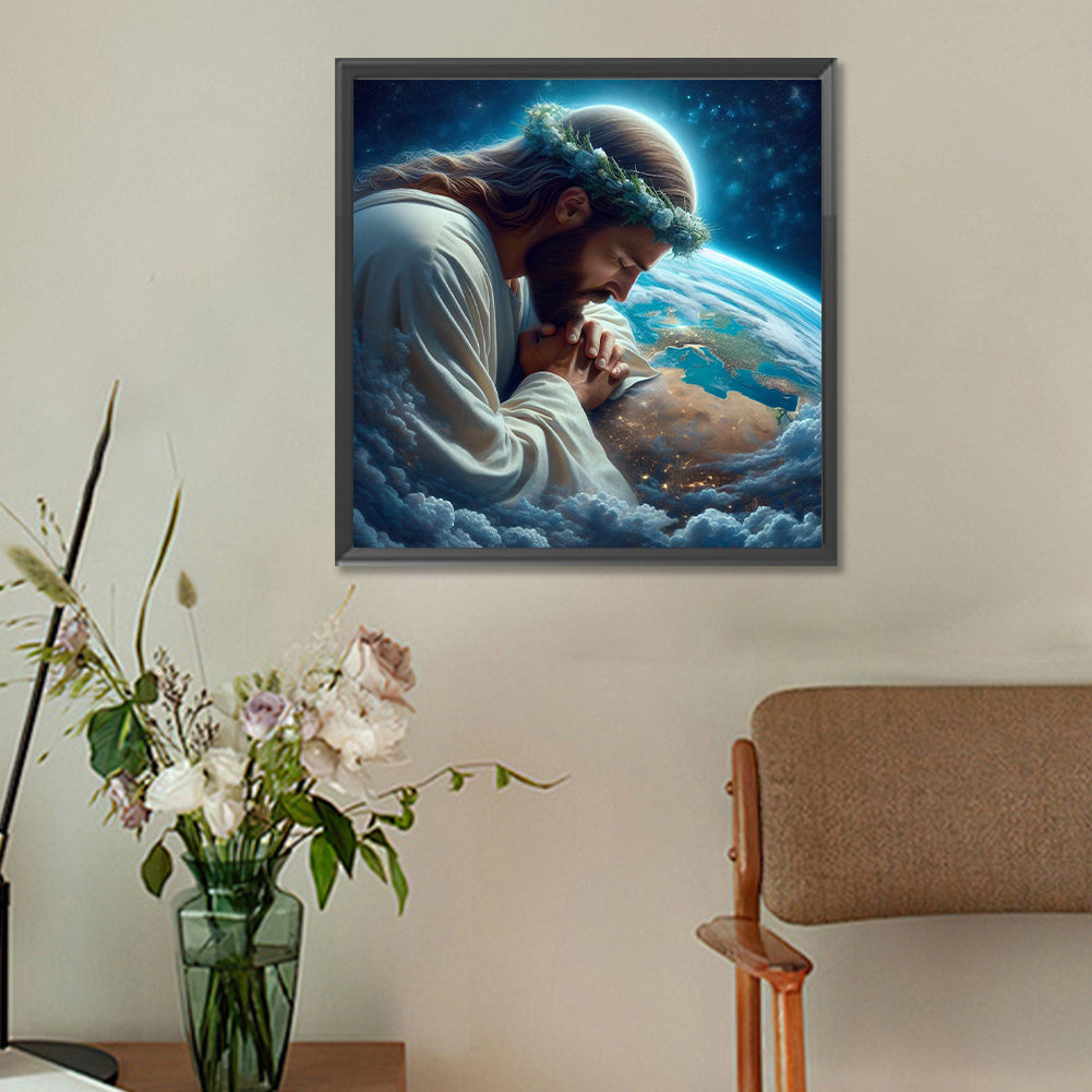 Earth And Jesus - Full Round Drill Diamond Painting 30*30CM