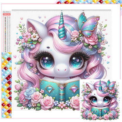 Reading Unicorn - Full Square Drill Diamond Painting 30*30CM